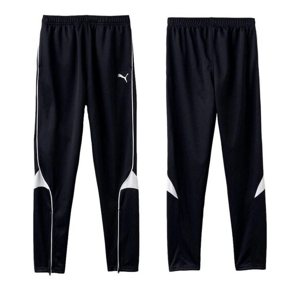 Puma Elastic-Waist Side-Logo Striped Boys zipper Athletic soccer Track Pants NWT - Picture 1 of 5